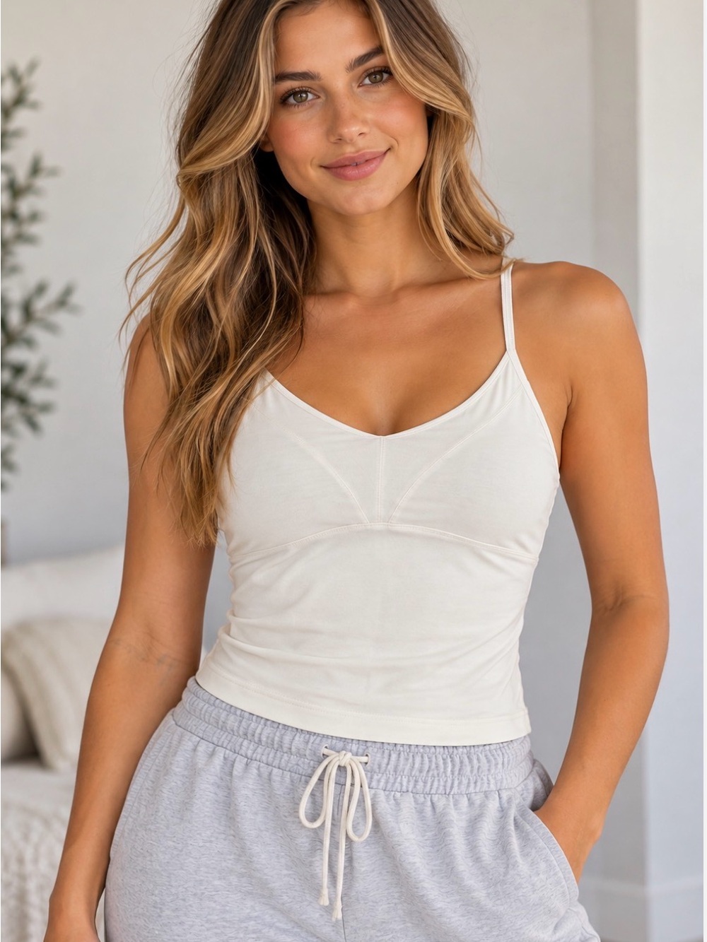Royal Robbins White Built In Bra Cami Tank Top Stretch Travel Size Small
